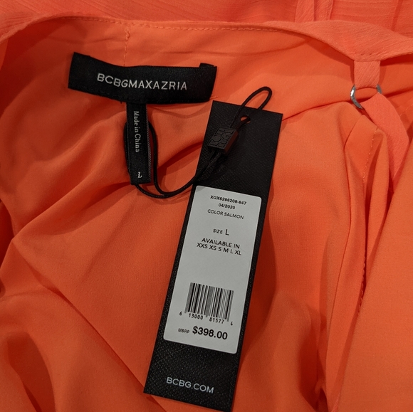 🧡SOLD🧡NWT BCBGMAXAZRIA salmon high-low dress - Picture 8 of 11